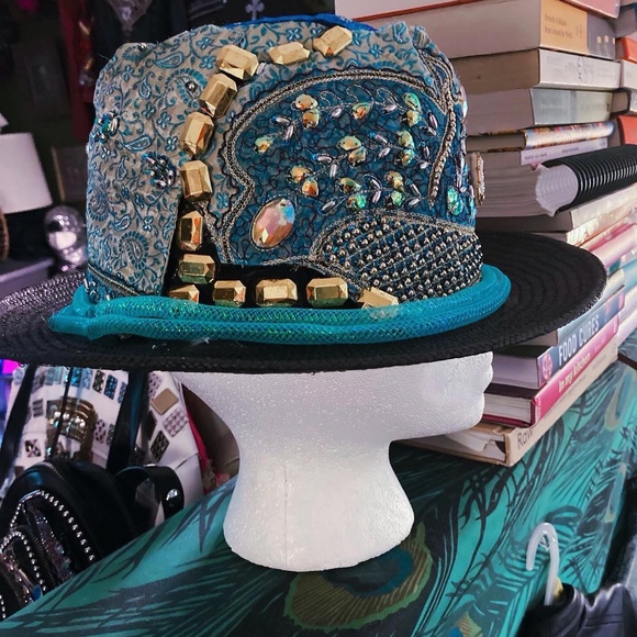 Custom Designed Straw Fedora Sari Hat by #FarrahNaykaDesigns main image 5